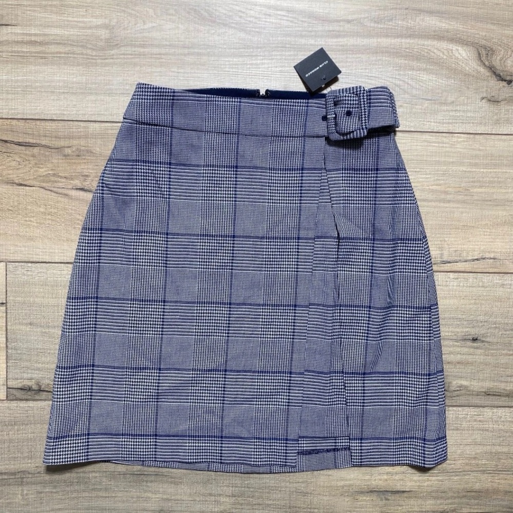 Club Monaco Women's Lined Wrap Mini Skirt Size 0 Gray A-Line Fit‎